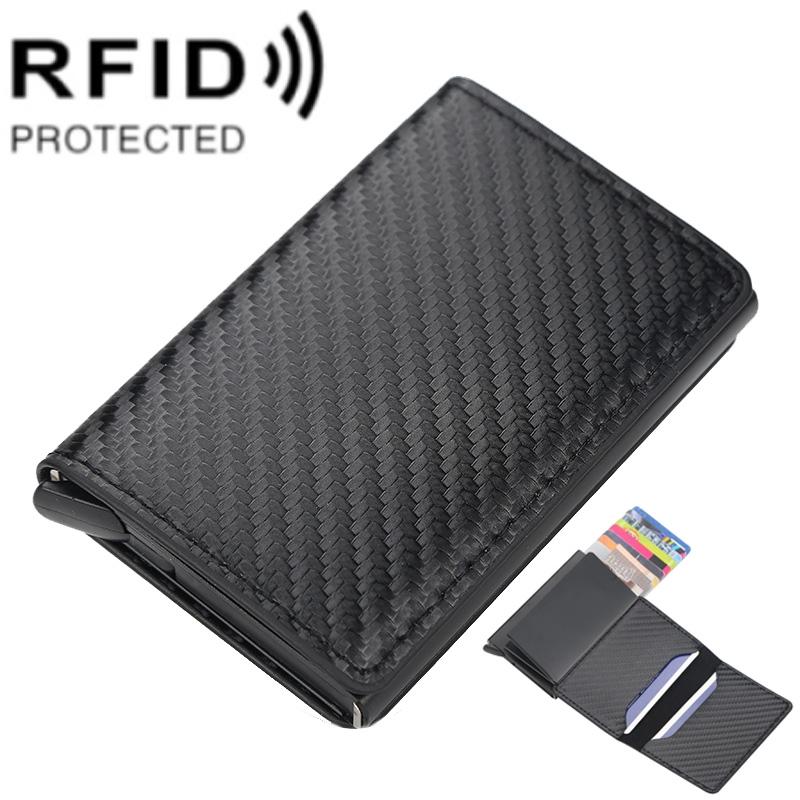 RFID Antitheft Plaid Leather Card Holder Wallet With Automatic Eject 9