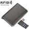 RFID Anti-theft Plaid Leather Card Holder Wallet with Automatic Eject