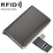 RFID Anti-theft Plaid Leather Card Holder Wallet with Automatic Eject