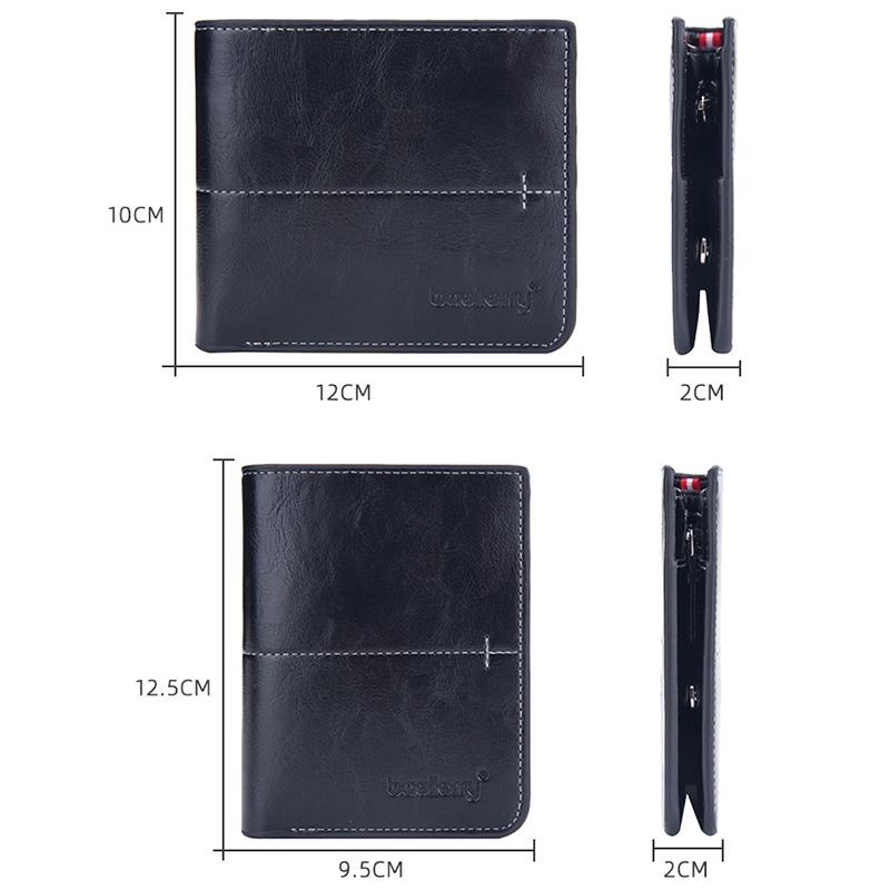 Men Vintage Leather MultiCard Wallet With Vertical Buckle 1