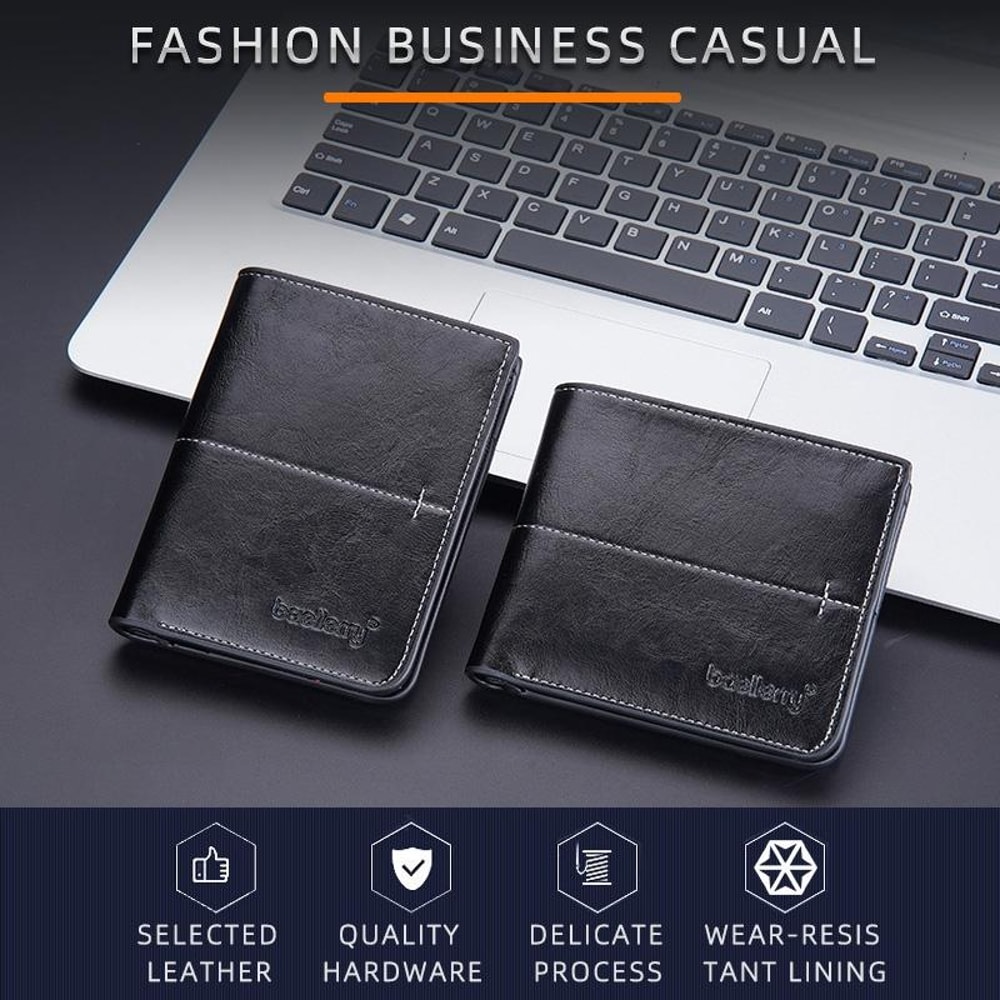 Men Vintage Leather MultiCard Wallet With Vertical Buckle 3