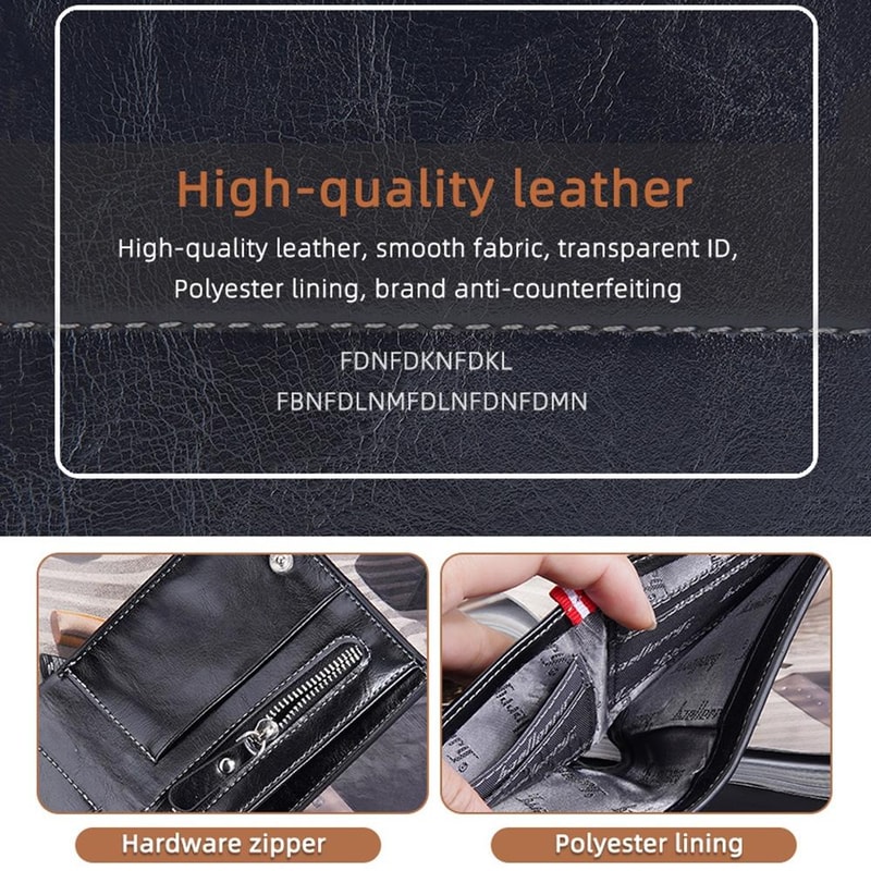 Men Vintage Leather MultiCard Wallet With Vertical Buckle 4