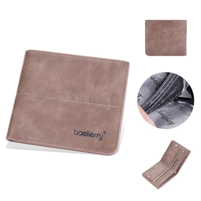 Men Vintage Leather MultiCard Wallet With Vertical Buckle 7