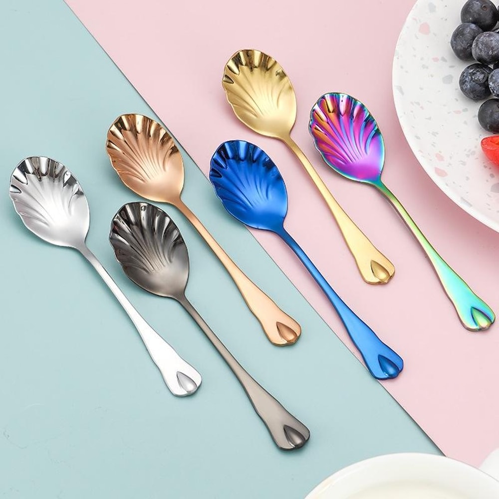 Premium Stainless Steel Water Droplet Ice Cream Coffee Spoon 1