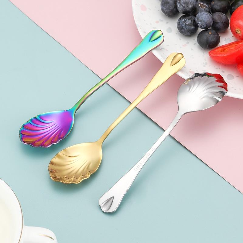 Premium Stainless Steel Water Droplet Ice Cream Coffee Spoon 2