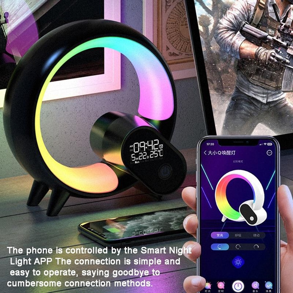 Smart RGB WakeUp Lamp With Bluetooth Speaker Digital Alarm Clock 2