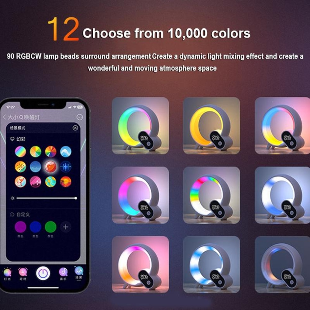 Smart RGB WakeUp Lamp With Bluetooth Speaker Digital Alarm Clock 4