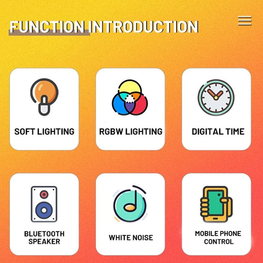 Smart RGB WakeUp Lamp With Bluetooth Speaker Digital Alarm Clock 5