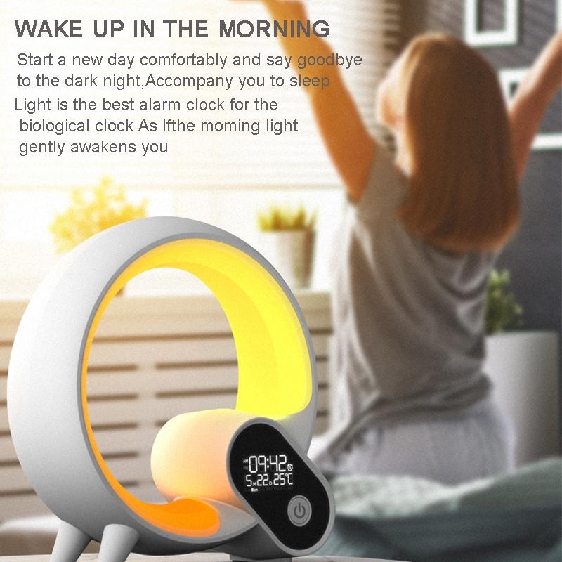 Smart RGB WakeUp Lamp With Bluetooth Speaker Digital Alarm Clock 8