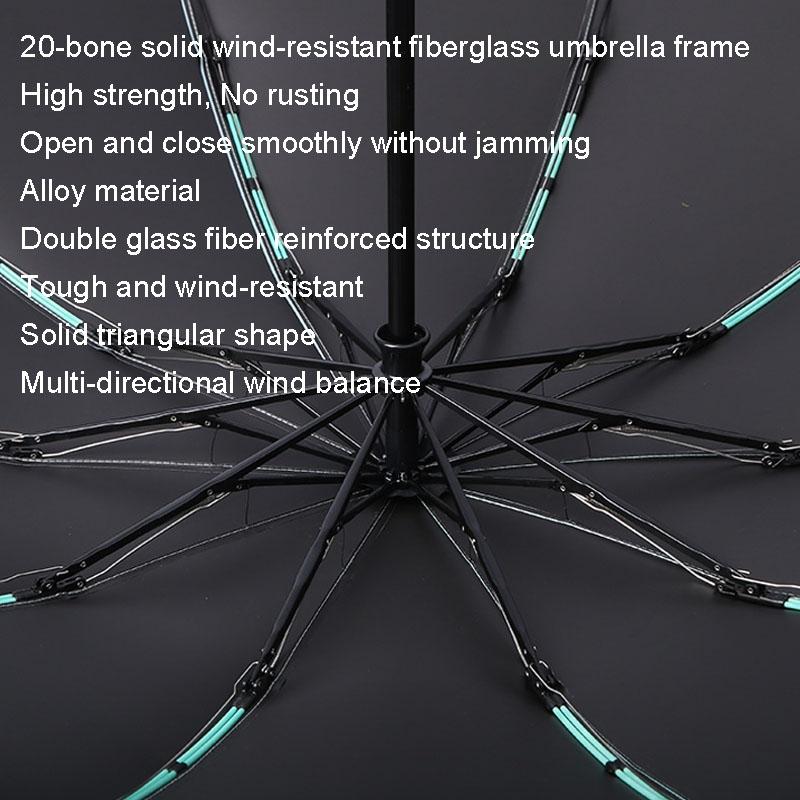 Ultra Durable 20 Rib Reverse Automatic Folding Sun Umbrella Rain Sun Protection 10