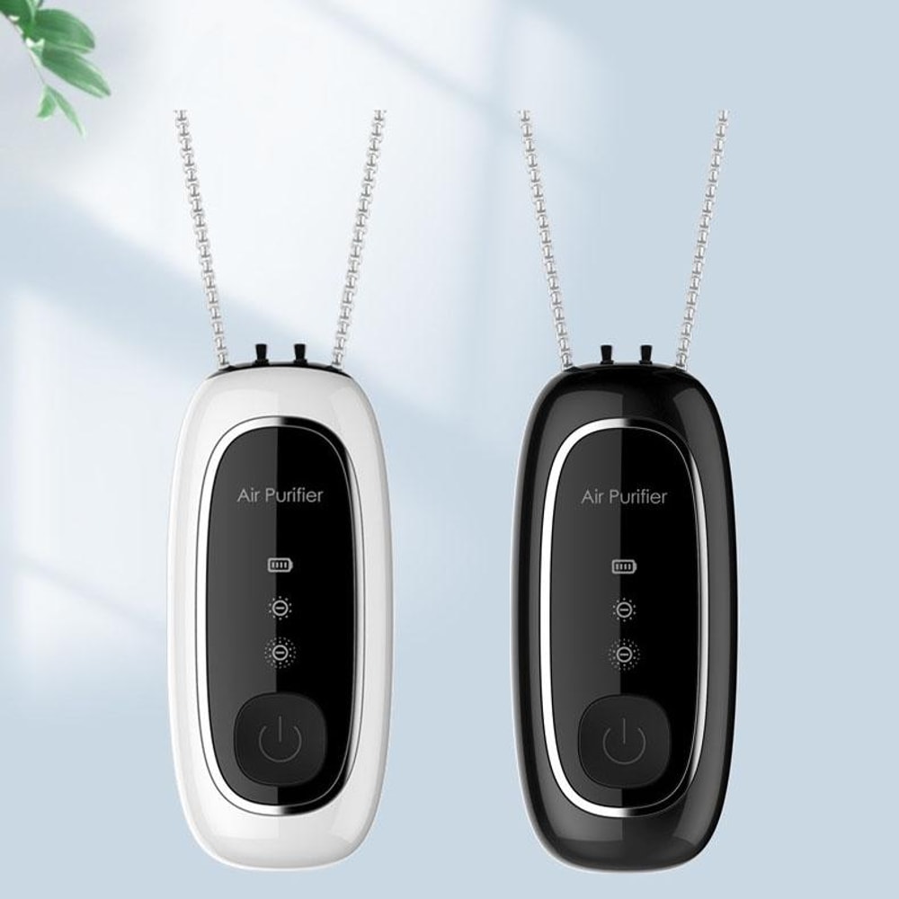Portable DualBrush Negative Ion Neck Air Purifier For Travel Home 0