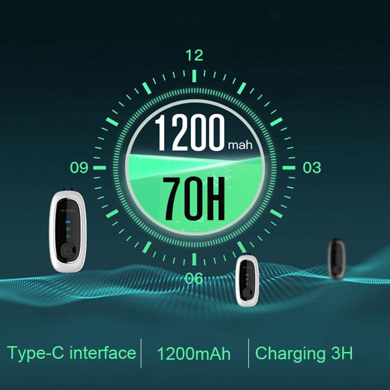 Portable DualBrush Negative Ion Neck Air Purifier For Travel Home 5