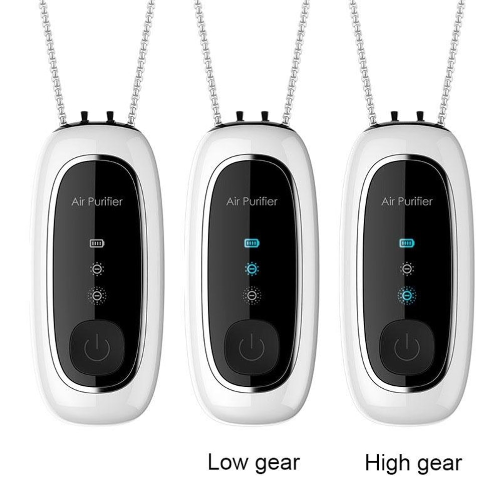 Portable DualBrush Negative Ion Neck Air Purifier For Travel Home 6