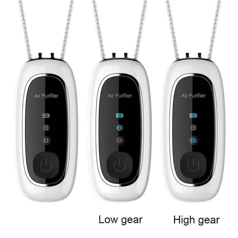 Portable DualBrush Negative Ion Neck Air Purifier For Travel Home 6