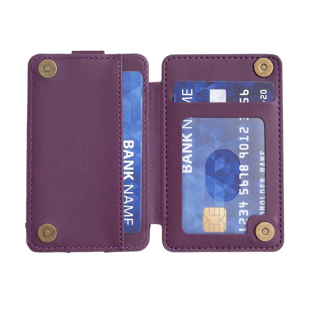 Premium PU Leather Mobile Phone Card Holder With Ring 3