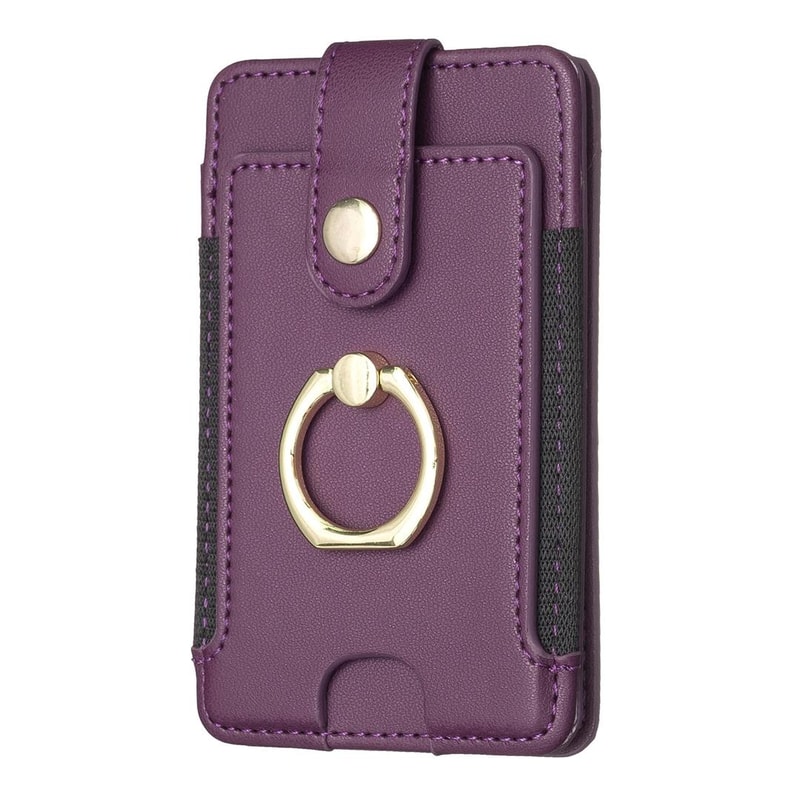 Premium PU Leather Mobile Phone Card Holder With Ring 6