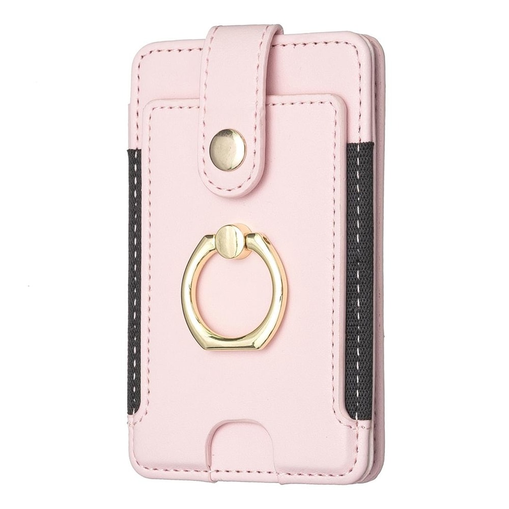 Premium PU Leather Mobile Phone Card Holder With Ring 7