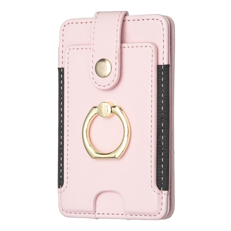 Premium PU Leather Mobile Phone Card Holder With Ring 7