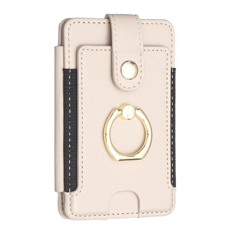 Premium PU Leather Mobile Phone Card Holder With Ring 9