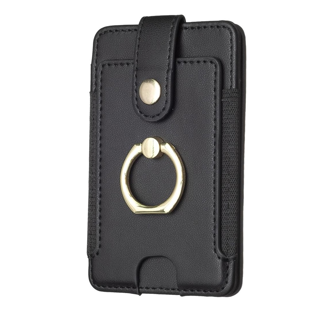 Premium PU Leather Mobile Phone Card Holder With Ring 8