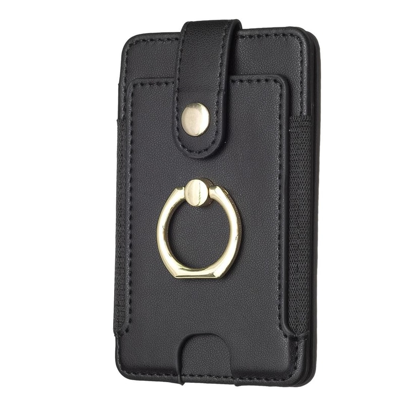 Premium PU Leather Mobile Phone Card Holder With Ring 8