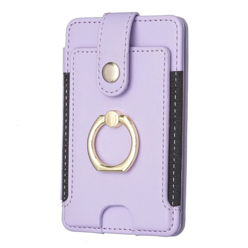 Premium PU Leather Mobile Phone Card Holder With Ring 11