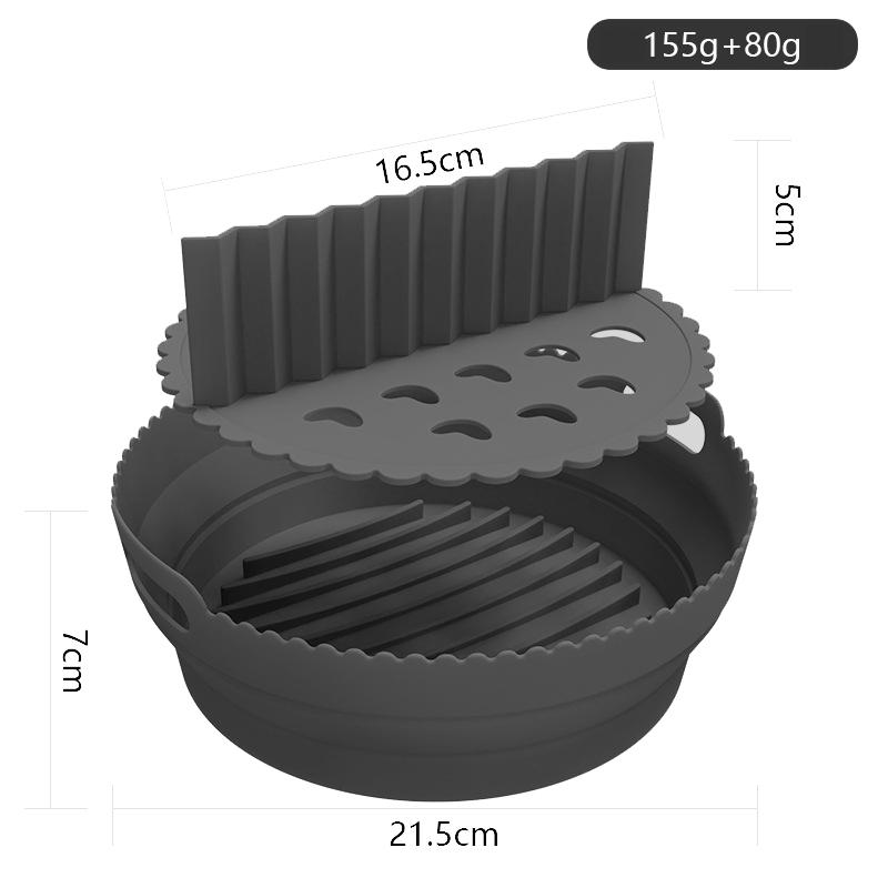 Premium 2 Layer Silicone Air Fryer Tray Insert With Handles Reusable Foldable Air Fryer Basket 2