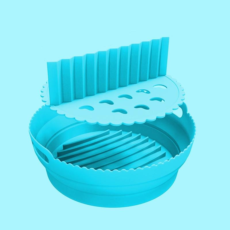 Premium 2 Layer Silicone Air Fryer Tray Insert With Handles Reusable Foldable Air Fryer Basket 10