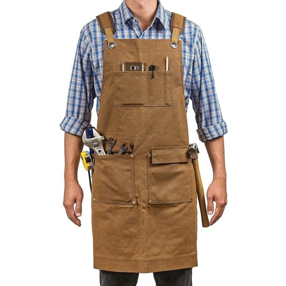 HeavyDuty Canvas Work Apron For Carpenters Electricians Gardeners 6