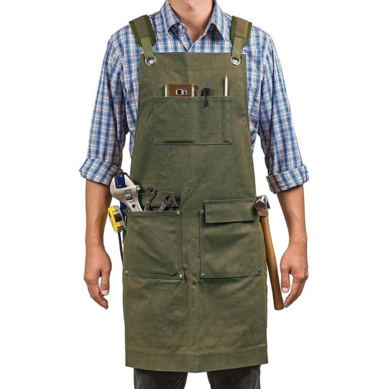 HeavyDuty Canvas Work Apron For Carpenters Electricians Gardeners 8
