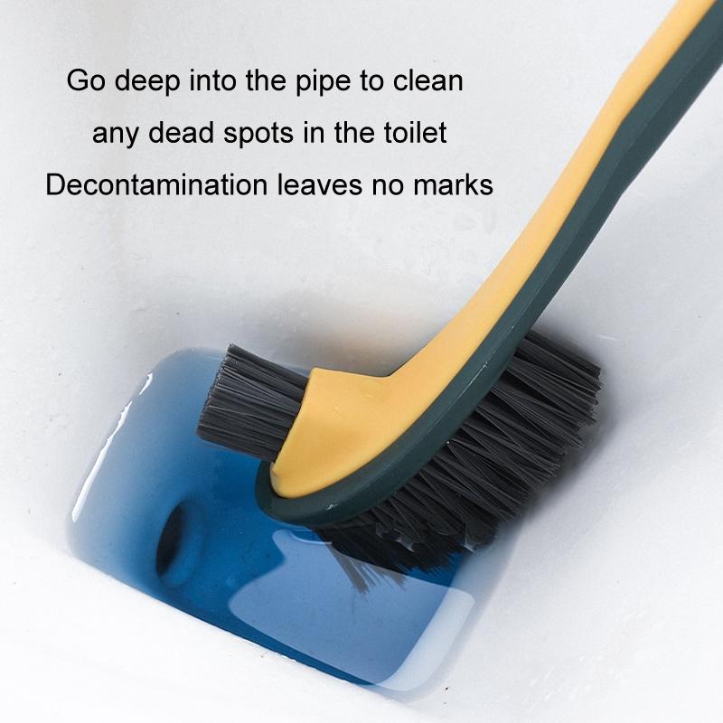 DoubleSided Toilet Brush With Soft Bristles And Long Handle For Deep Cleaning 2