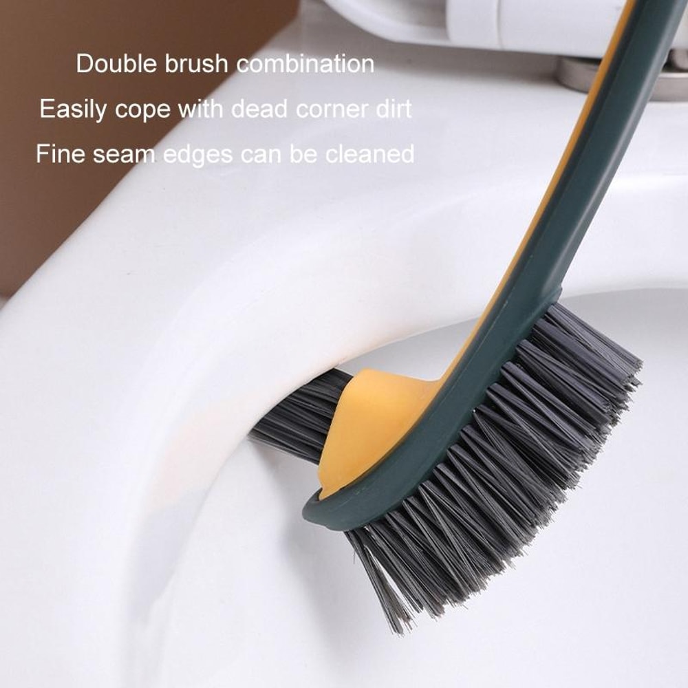 DoubleSided Toilet Brush With Soft Bristles And Long Handle For Deep Cleaning 3