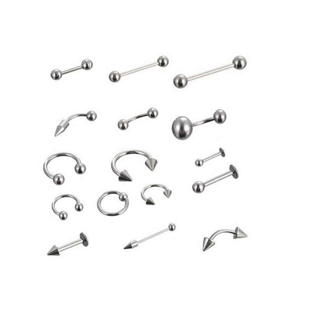 85pcs Stainless Steel Piercing Jewelry Set for Nose Lip Eyebrow