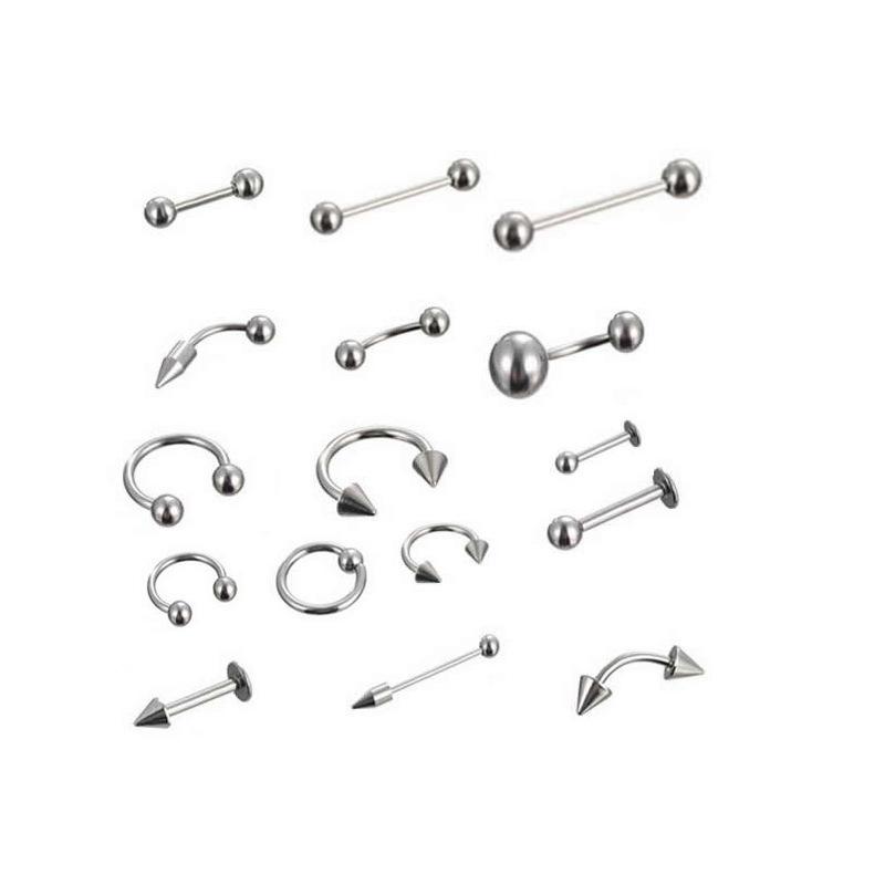 85pcs Stainless Steel Piercing Jewelry Set for Nose Lip Eyebrow