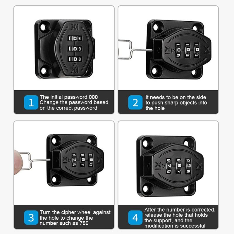 Keyless DualUse Cabinet Drawer AntiTheft Lock 11