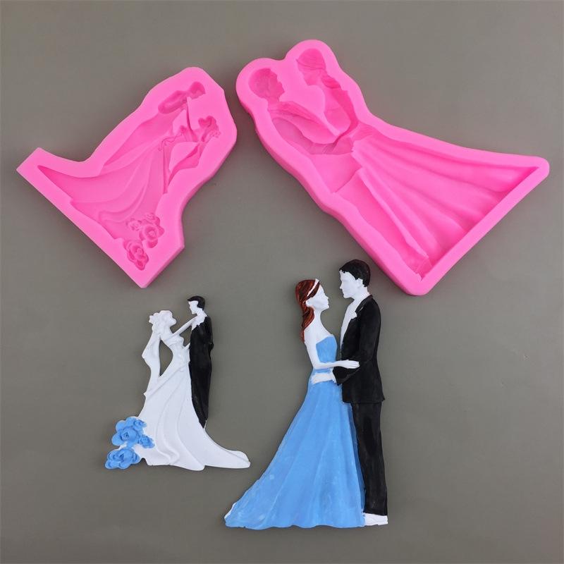 Premium Bride and Groom Silicone Chocolate Mold for Cakes & DIY Crafts