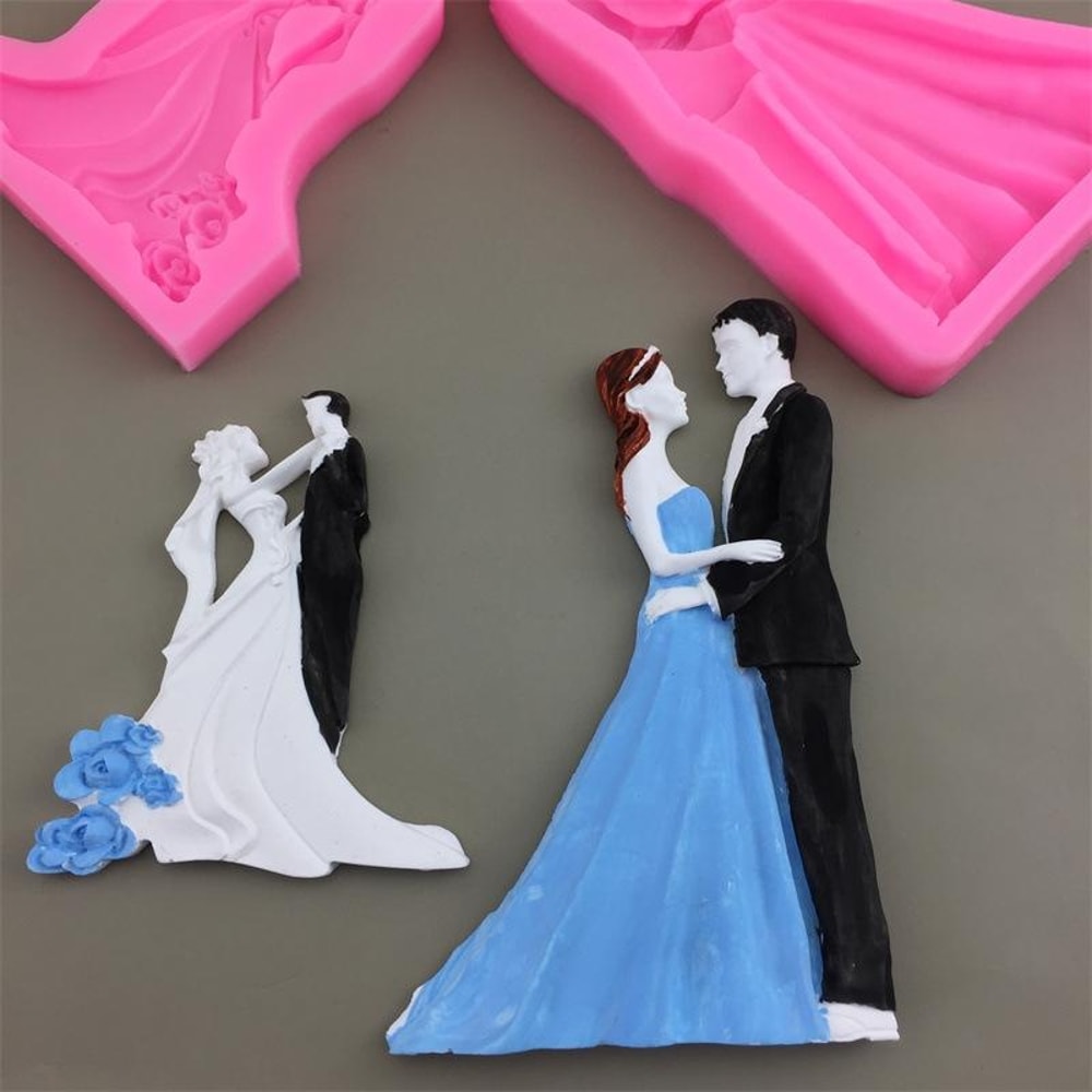 Premium Bride and Groom Silicone Chocolate Mold for Cakes & DIY Crafts