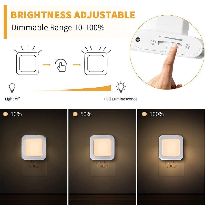 Induction LED Night Light With Stepless Dimming Night Light Sensor Warm Glow For Nursery Bedroom 3