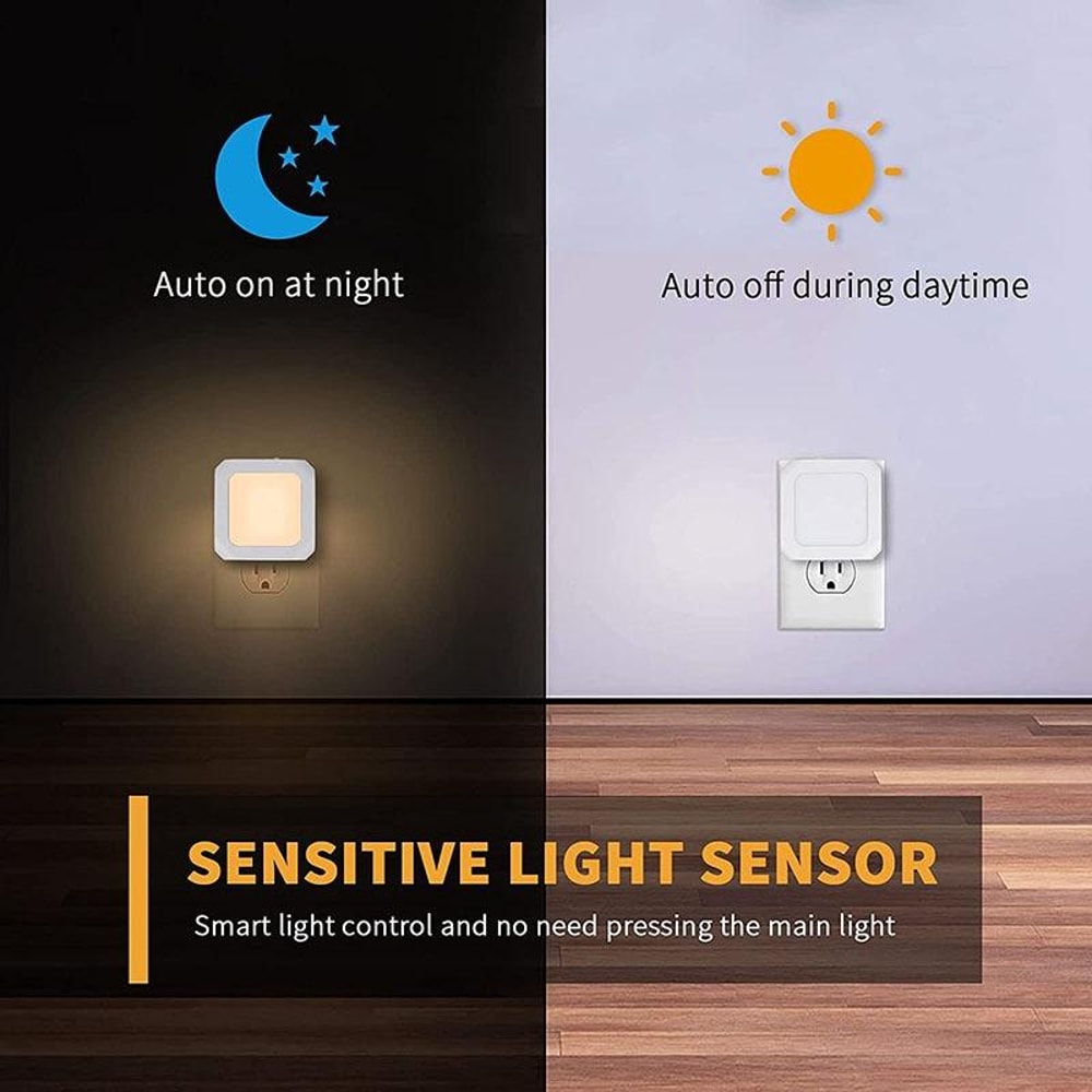Induction LED Night Light With Stepless Dimming Night Light Sensor Warm Glow For Nursery Bedroom 5