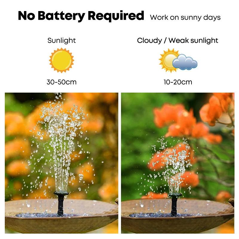 Solar Powered Floating Water Fountain for Garden Bird Bath