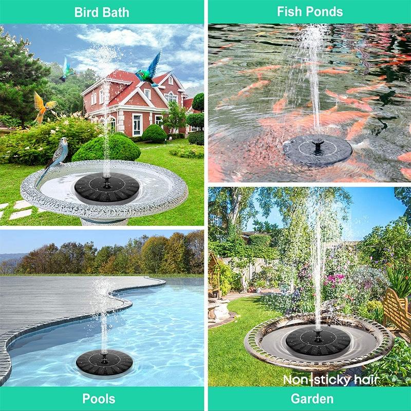 Solar Powered Floating Water Fountain for Garden Bird Bath