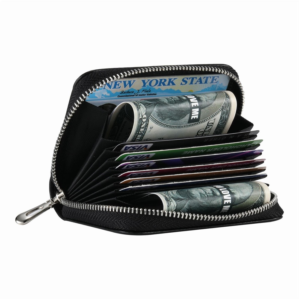 Premium Leather AirTag Wallet With Zipper For Apple AirTag Holder 1