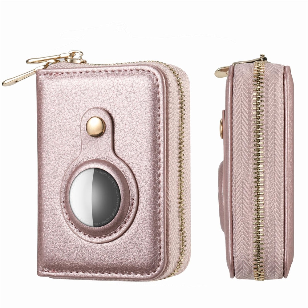 Premium Leather AirTag Wallet with Zipper for Apple AirTag Holder