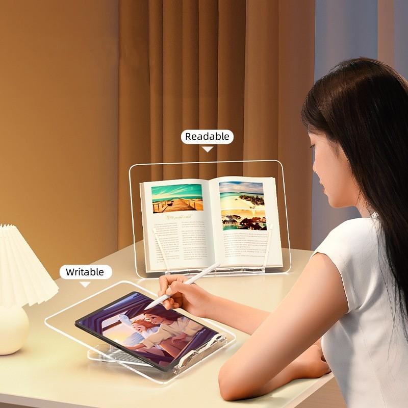 Adjustable Acrylic Book Stand For IPad Tablets Reading Desk Display 2