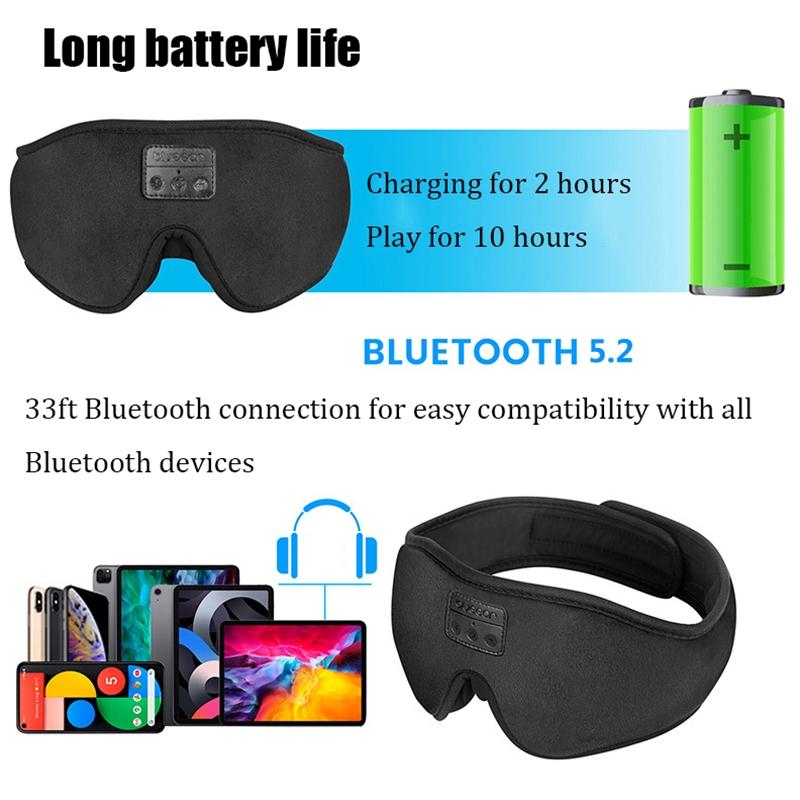 EM4 Bluetooth Sleep Mask With Wireless Headphones And 3D Blackout Eye Protection 4