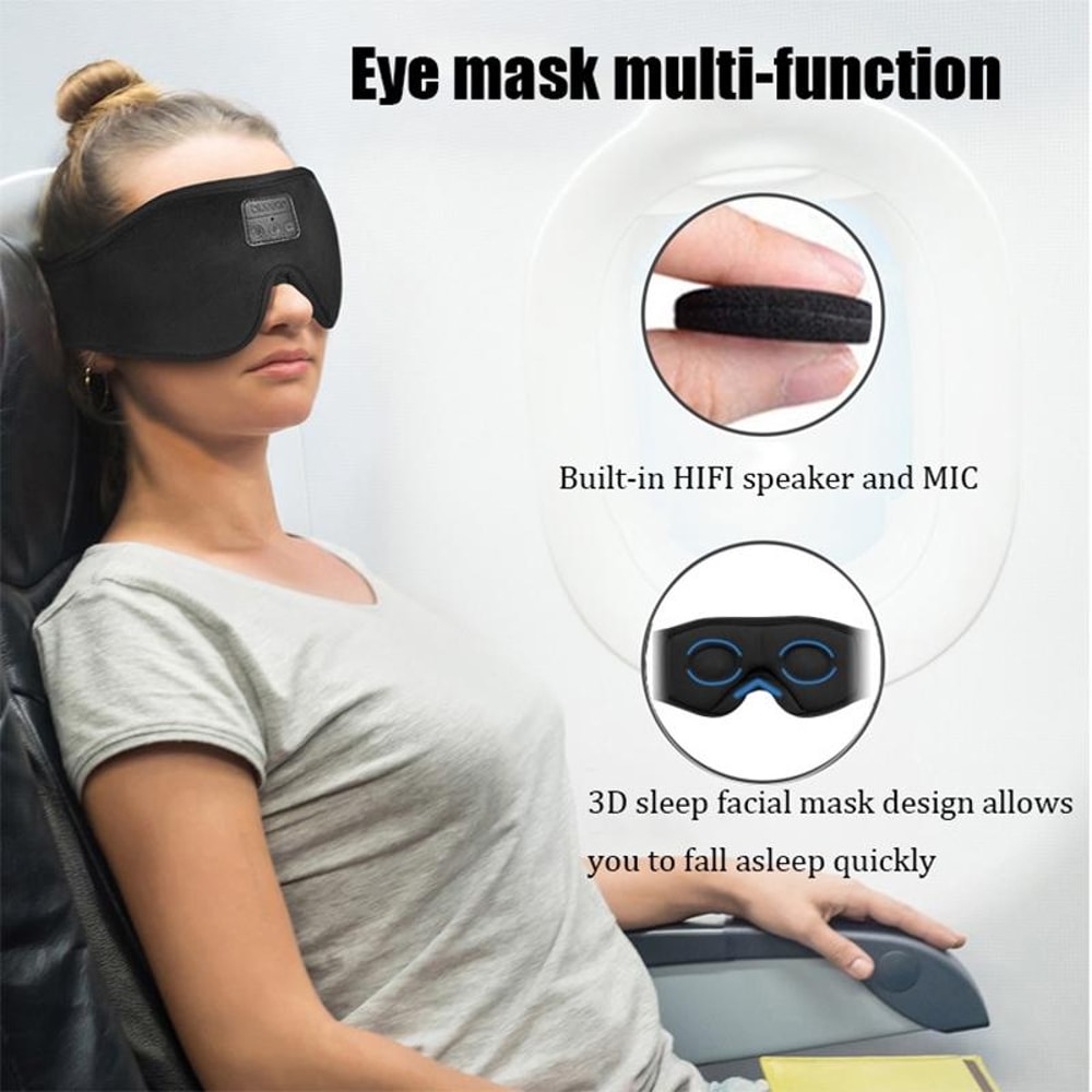 EM4 Bluetooth Sleep Mask With Wireless Headphones And 3D Blackout Eye Protection 5