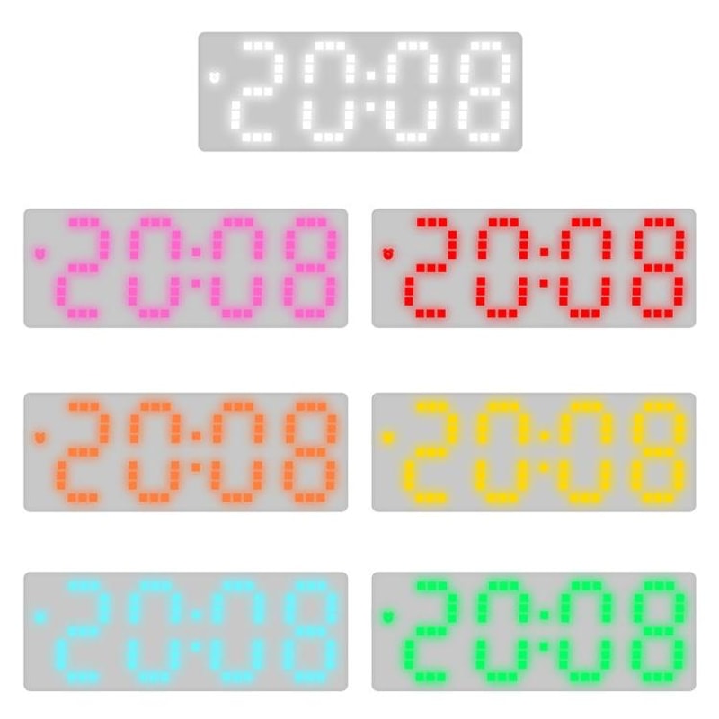 Smart LED Digital Alarm Clock With Voice Control Temperature Display Adjustable Brightness 2