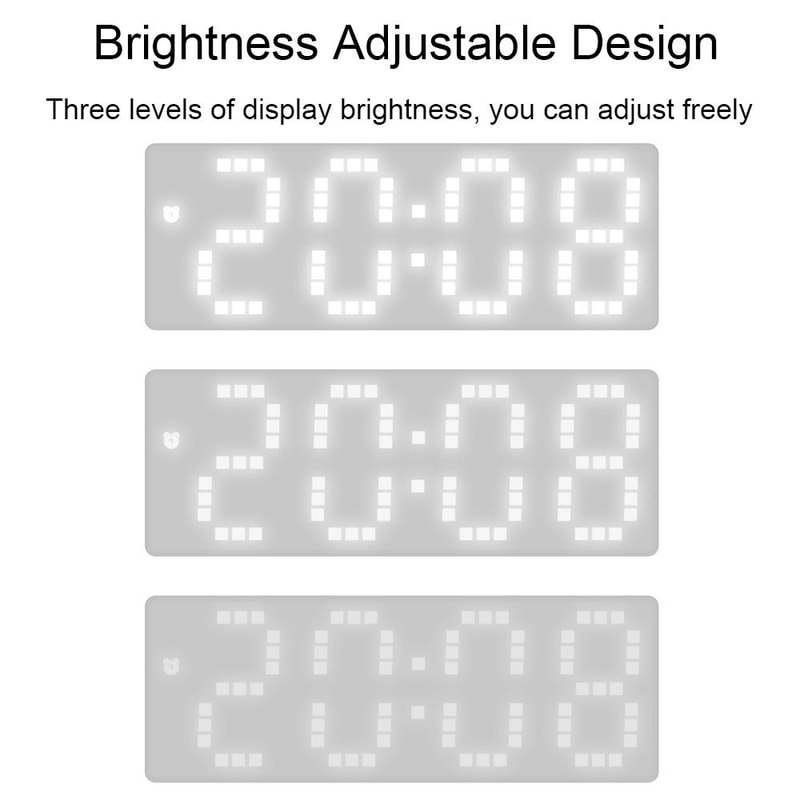 Smart LED Digital Alarm Clock With Voice Control Temperature Display Adjustable Brightness 5