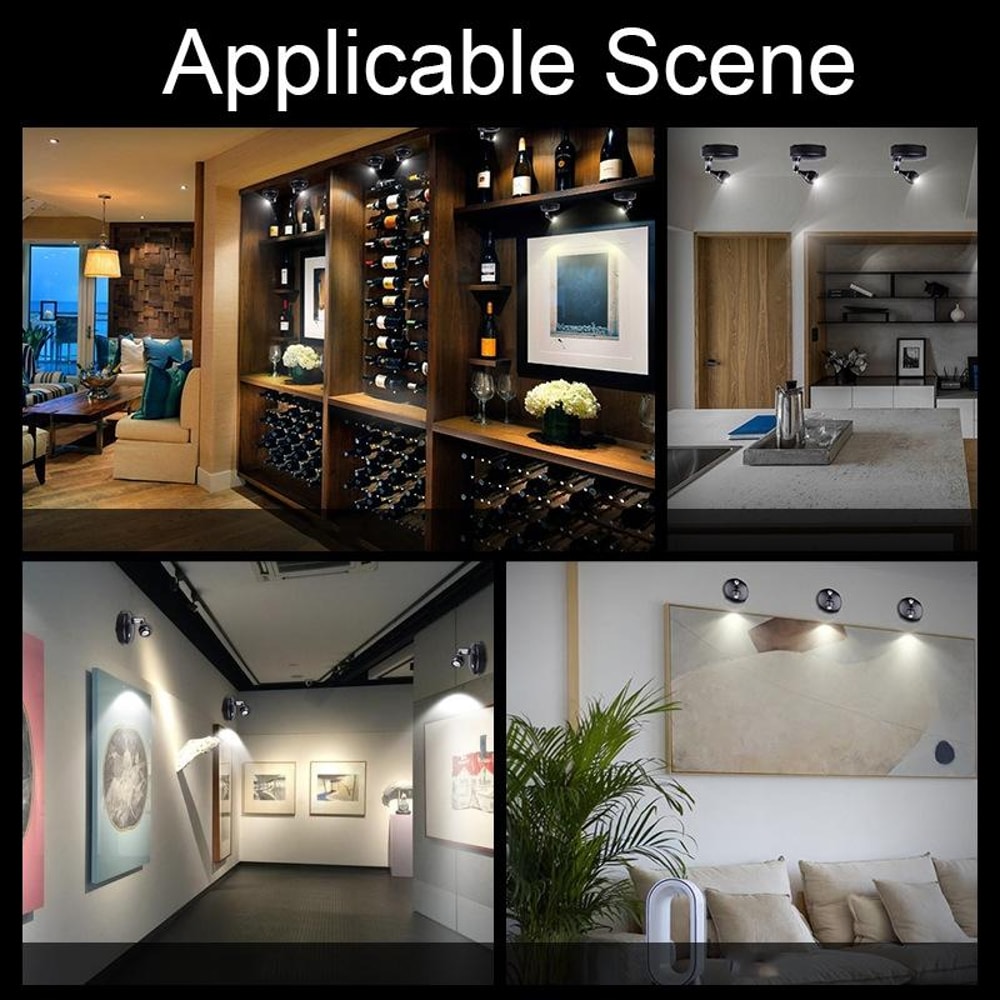 LED Spotlight for Wine Cabinets with Remote Control & Adjustable Rotating Light
