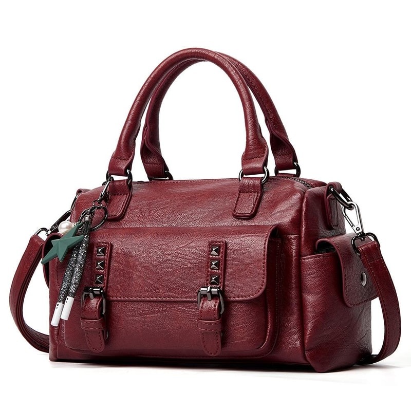 Elegant Lychee Grain Leather Crossbody Tote Bag With Multi Compartments For Women 7